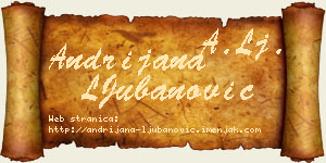 Andrijana LJubanović vizit kartica